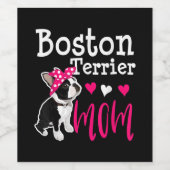 Boston Terrier Dog Mam Owner Cute Funny Wijn Etiket (Enkel label)