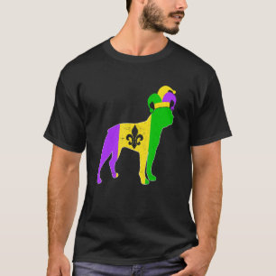 Boston Terrier Dog Mardi Gras Carnivalen Funny Pup T-shirt