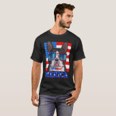 Boston Terrier Dog Merica, 4 juli Amerikaanse Fla T-shirt (Voorkant volledig)