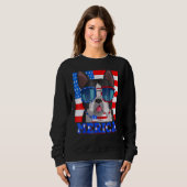 Boston Terrier Dog Merica, 4 juli Amerikaanse Fla Trui (Voorkant volledig)