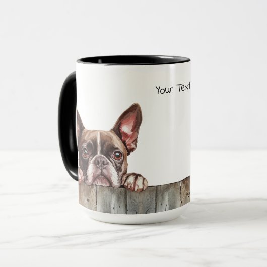 Boston Terrier Dog Mok (Voorkant links)
