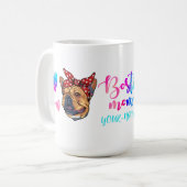 Boston Terrier Dog Mok Moederdag Bosti Mam (Voorkant links)