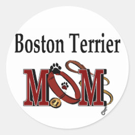 Boston Terrier Dog MOM Ronde Sticker