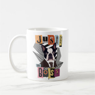Boston Terrier Dog - noem me gewoon baas Koffiemok