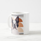 Boston Terrier Dog - Oranje geometrische Koffiemok (Voorkant links)