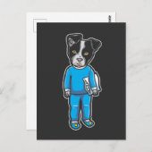 Boston Terrier Dog Pajamas Puppy Sleep Bed Time Briefkaart (Voorkant / Achterkant)