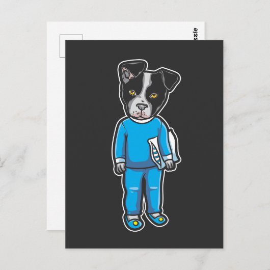 Boston Terrier Dog Pajamas Puppy Sleep Bed Time Briefkaart (Voorkant / Achterkant)