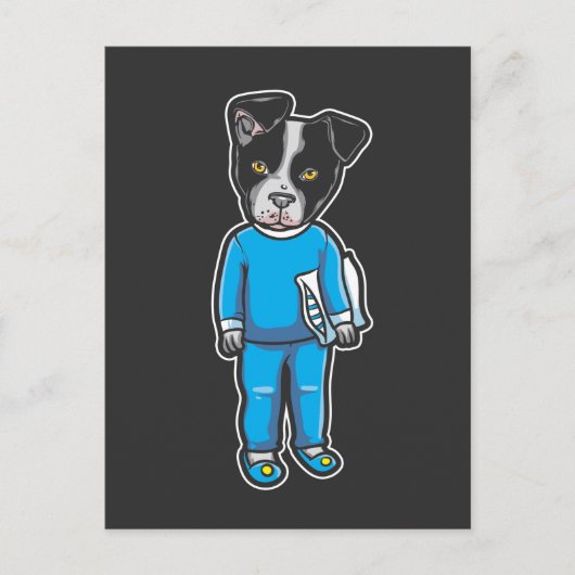 Boston Terrier Dog Pajamas Puppy Sleep Bed Time Briefkaart (Voorkant)