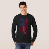 Boston Terrier Dog Patriotic American Flag 4th of T-shirt (Voorkant volledig)
