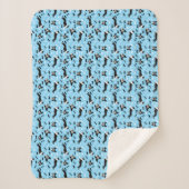 Boston Terrier Dog Pattern Blue Sherpa Blanket Sherpa Deken (Voorkant)