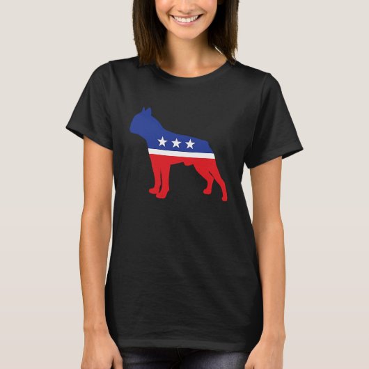 Boston Terrier Dog  Political Symbol Election Masc T-shirt (Voorkant)