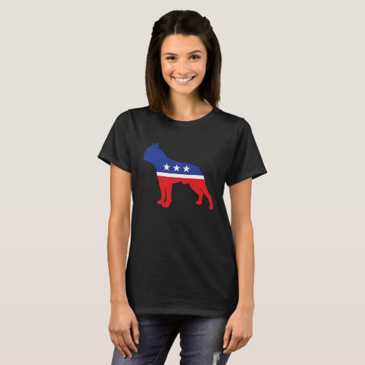 Boston Terrier Dog  Political Symbol Election Masc T-shirt (Voorkant volledig)