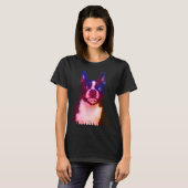 Boston Terrier Dog Portrait Waterverf Boston Terr T-shirt (Voorkant volledig)