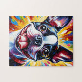 Boston Terrier Dog Portret Acryl Art Print Hond Legpuzzel (Horizontaal)