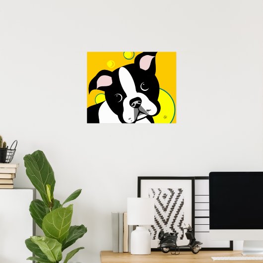Boston Terrier Dog Poster (Thuiskantoor)