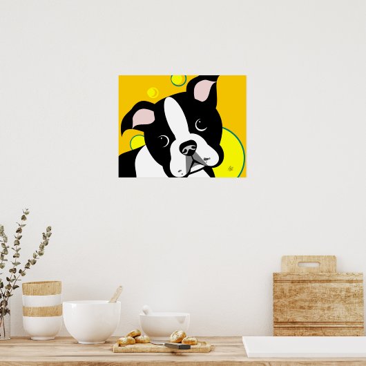 Boston Terrier Dog Poster (Keuken)