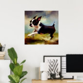 Boston Terrier Dog Poster (Thuiskantoor)