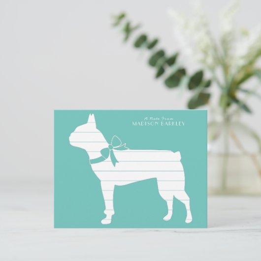 Boston Terrier Dog Puppy Bedankkaart (Staand voorkant)