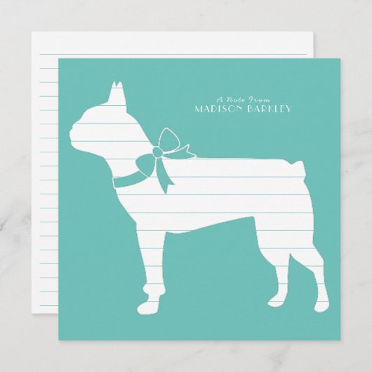 Boston Terrier Dog Puppy Bedankkaart (Voorkant / Achterkant)