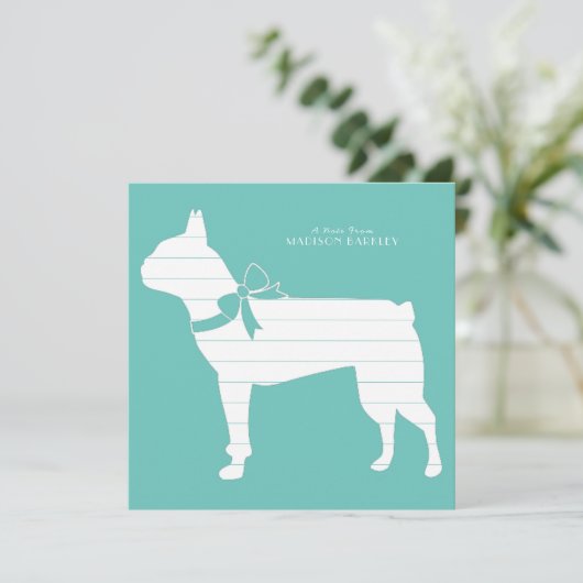 Boston Terrier Dog Puppy Bedankkaart (Staand voorkant)