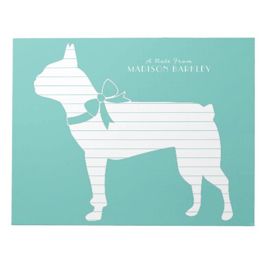 Boston Terrier Dog Puppy Notitieblok (Voorkant)
