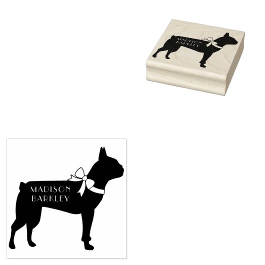 Boston Terrier Dog Puppy Rubberstempel (Gestempeld)