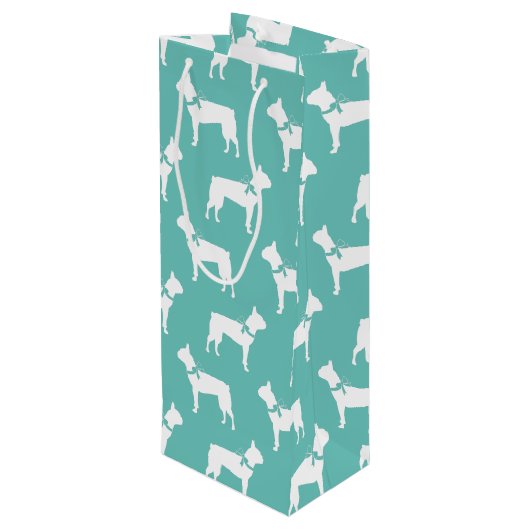 Boston Terrier Dog Puppy Wijn Cadeautas (Achterkant Gekanteld)