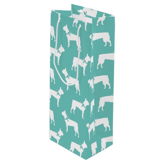 Boston Terrier Dog Puppy Wijn Cadeautas (Voorkant Gekanteld)