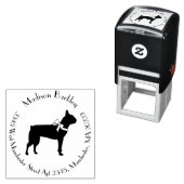 Boston Terrier Dog Puppy Zelfinktende Stempel (In situ)