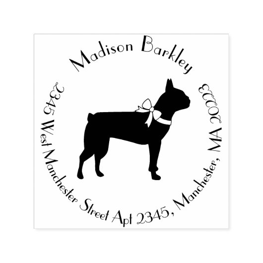 Boston Terrier Dog Puppy Zelfinktende Stempel (Design)