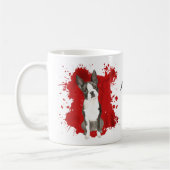 Boston Terrier Dog Red Abstract Koffiemok (Links)