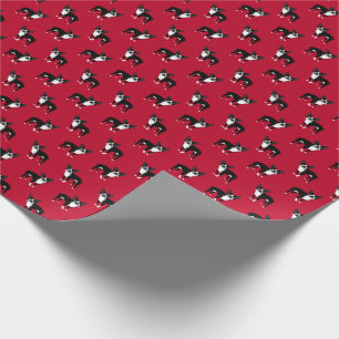 Boston Terrier Dog Red Kerstmis Cadeaupapier
