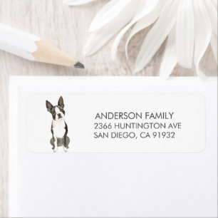 Boston Terrier Dog Return-adreslabel Etiket