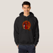 Boston Terrier Dog Riding Broom Blood Moon Hoodie (Voorkant volledig)