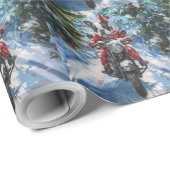 Boston Terrier Dog Riding Motorfiets Kerstmis Cadeaupapier (Rol Hoek)