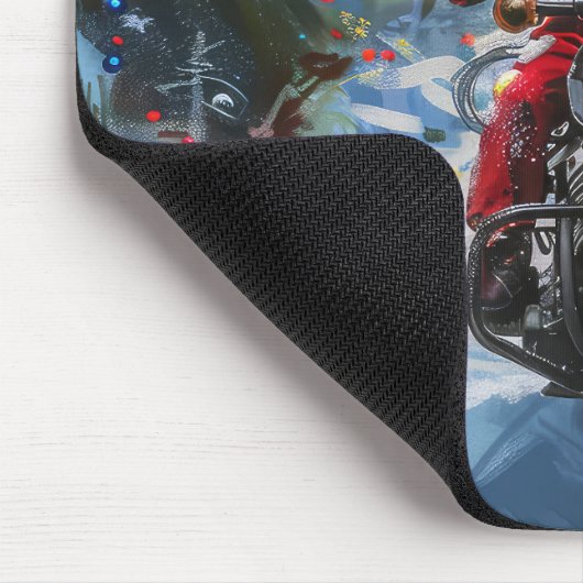 Boston Terrier Dog Riding Motorfiets Kerstmis Muismat (Hoek)