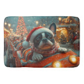Boston Terrier Dog Roller Onderzetter Kerst Badmat (Voorkant)