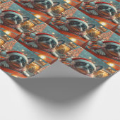 Boston Terrier Dog Roller Onderzetter Kerst Cadeaupapier (Hoek)