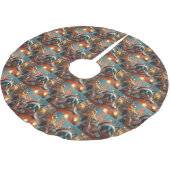 Boston Terrier Dog Roller Onderzetter Kerst Kerstboom Rok (Gekanteld)