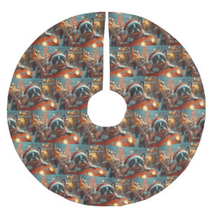 Boston Terrier Dog Roller Onderzetter Kerst Kerstboom Rok