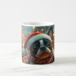 Boston Terrier Dog Roller Onderzetter Kerst Koffiemok