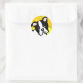 Boston Terrier Dog Ronde Sticker (Tas)