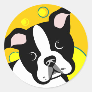 Boston Terrier Dog Ronde Sticker