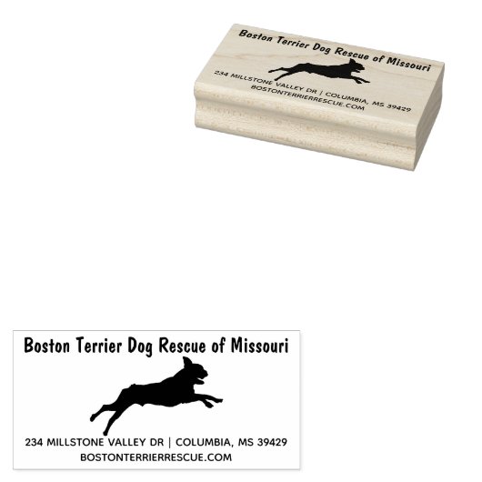 Boston Terrier Dog Rubberstempel (Gestempeld)