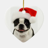 Boston Terrier Dog Santa Ornament (Achterkant)