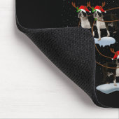 Boston Terrier Dog Santa Sleigh Flying Funny Chris Muismat (Hoek)