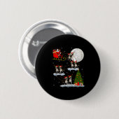 Boston Terrier Dog Santa Sleigh Flying Funny Chris Ronde Button 5,7 Cm (Voorkant /achterkant)