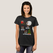Boston Terrier Dog Santa Sleigh Flying Funny Chris T-shirt (Voorkant volledig)