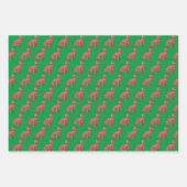 Boston Terrier Dog Silhouette Green Merry Woofmas Inpakpapier Vel (Voorkant 3)