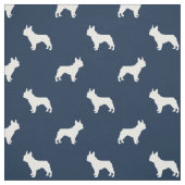 Boston Terrier dog silhouette navy blue Stof (Swatch)